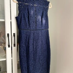 Bardot Blue Sheath Halter Midi Dress